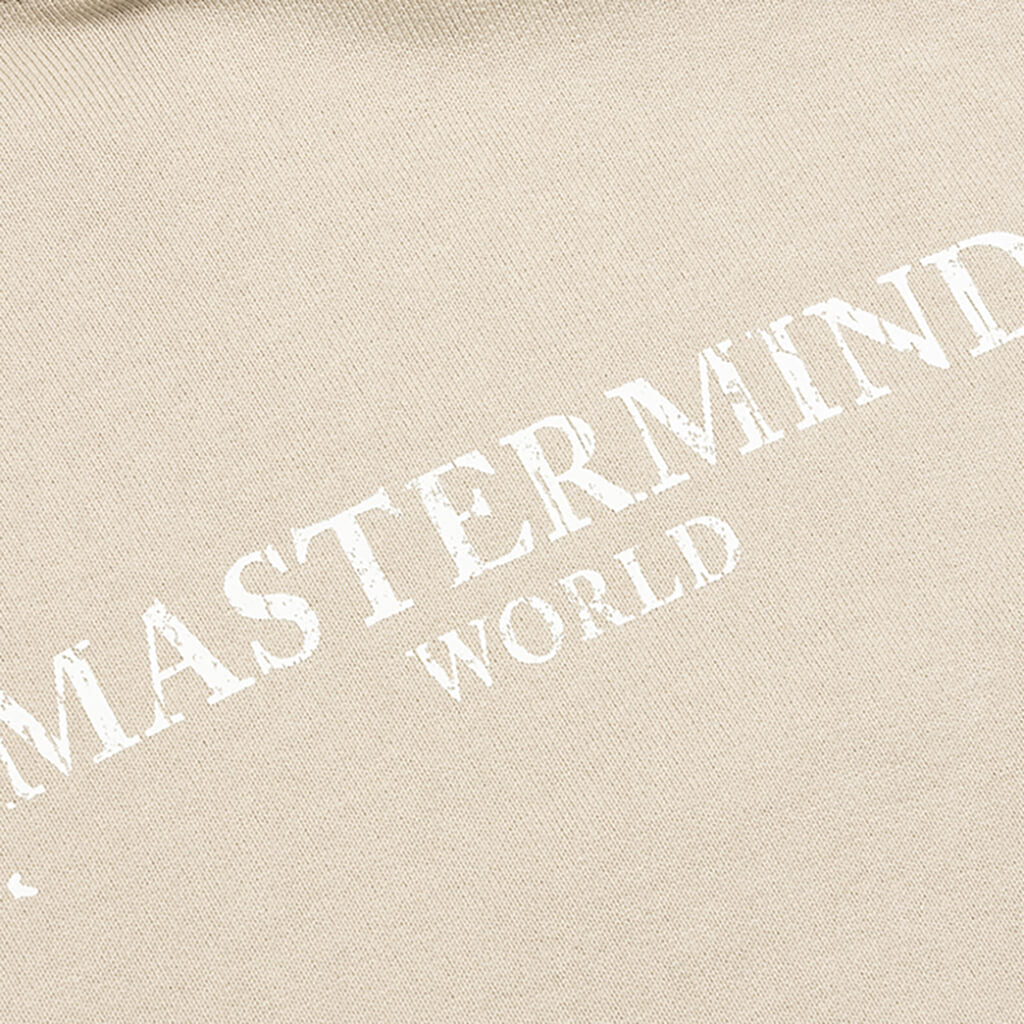 Logo Print Hoodie Beige
