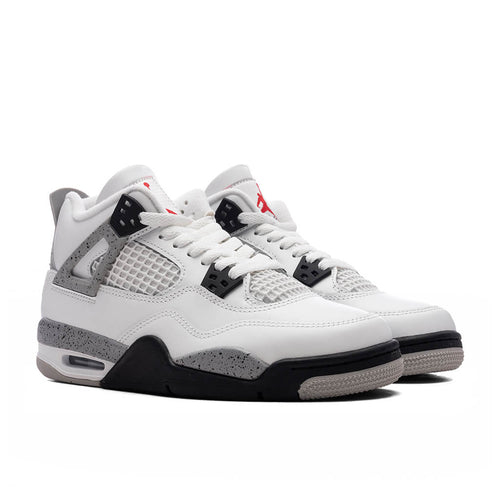 Air Jordan 4 Retro OG White Cement GS Summit White Fire Red Cement Grey Black