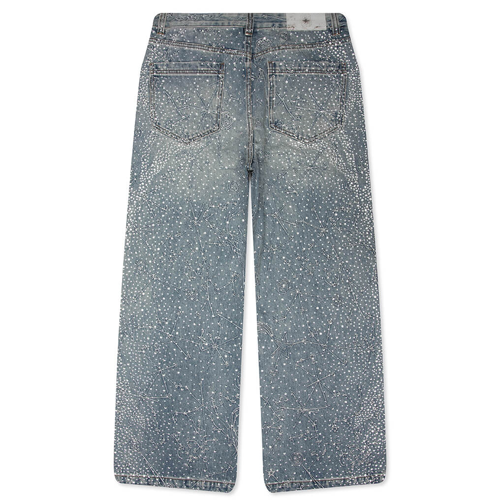 20K Zodiac Diamond Denim Pants Blue