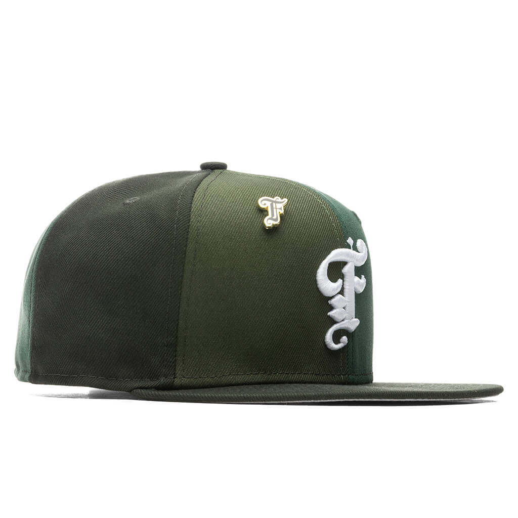 Feature x New Era Old English F Fitted Multi Panel Green
