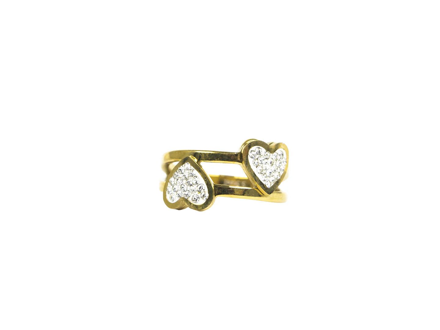 Anillo Arette Dorado con Circonias