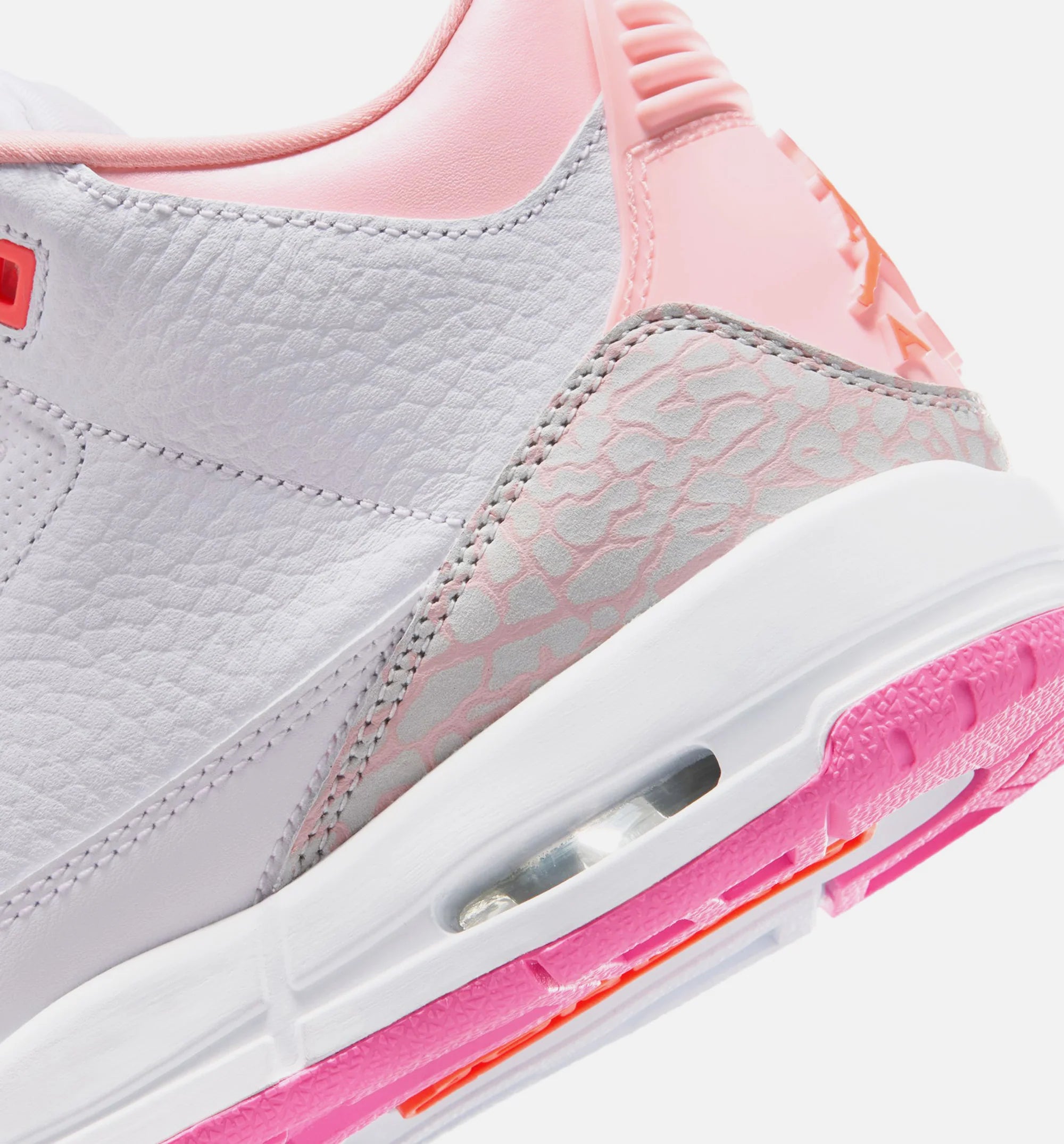 Air Jordan 3 Retro Spring Flowers Grade School Lifestyle Shoe Pearl Pink Pink Bloom Pink Glow Hyper Orange