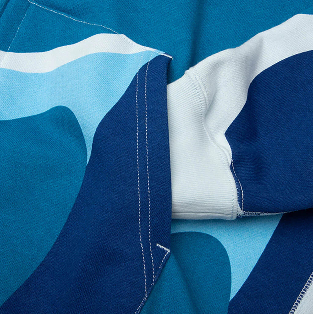 Mega ABC Camo Double Shark Relaxed Fit Full Zip Hoodie Blue