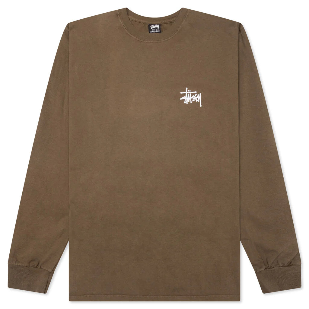 Basic Stussy Pig Dyed L S Tee Brown