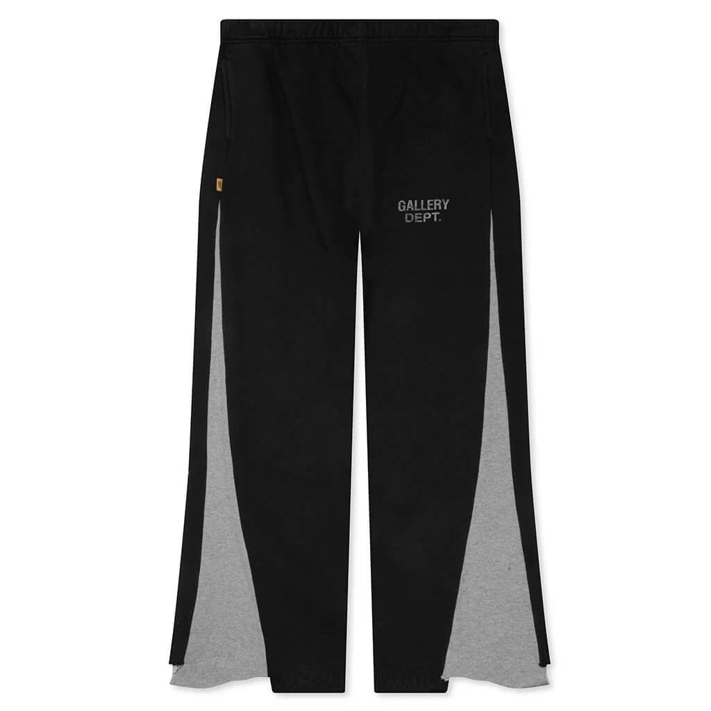 Twisted Leg Sweatpant Flare Washed Black Heather Grey