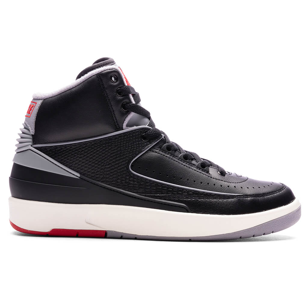 Air Jordan 2 Black Cement Black Cement Grey Fire Red
