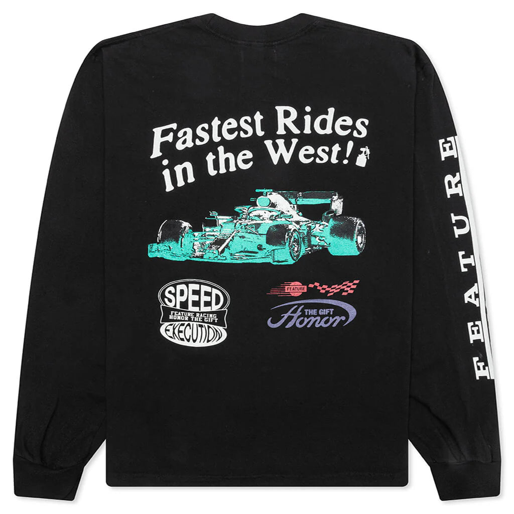 Feature x Honor The Gift Fastest Rides L S Tee Faded Black
