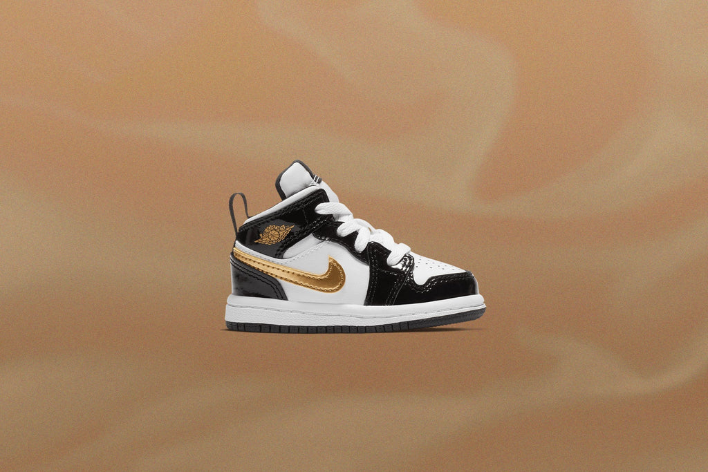 Air Jordan 1 Mid SE TD Black Gold Black Metallic Gold White
