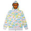 New Multi Camo Baby Milo Regular Fit Full Zip Hoodie White
