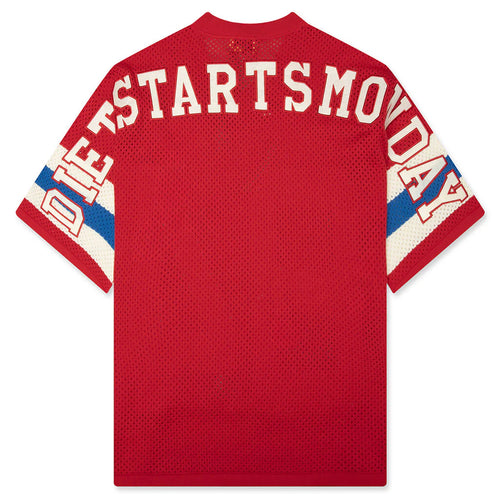 Knit Mesh Jersey Red