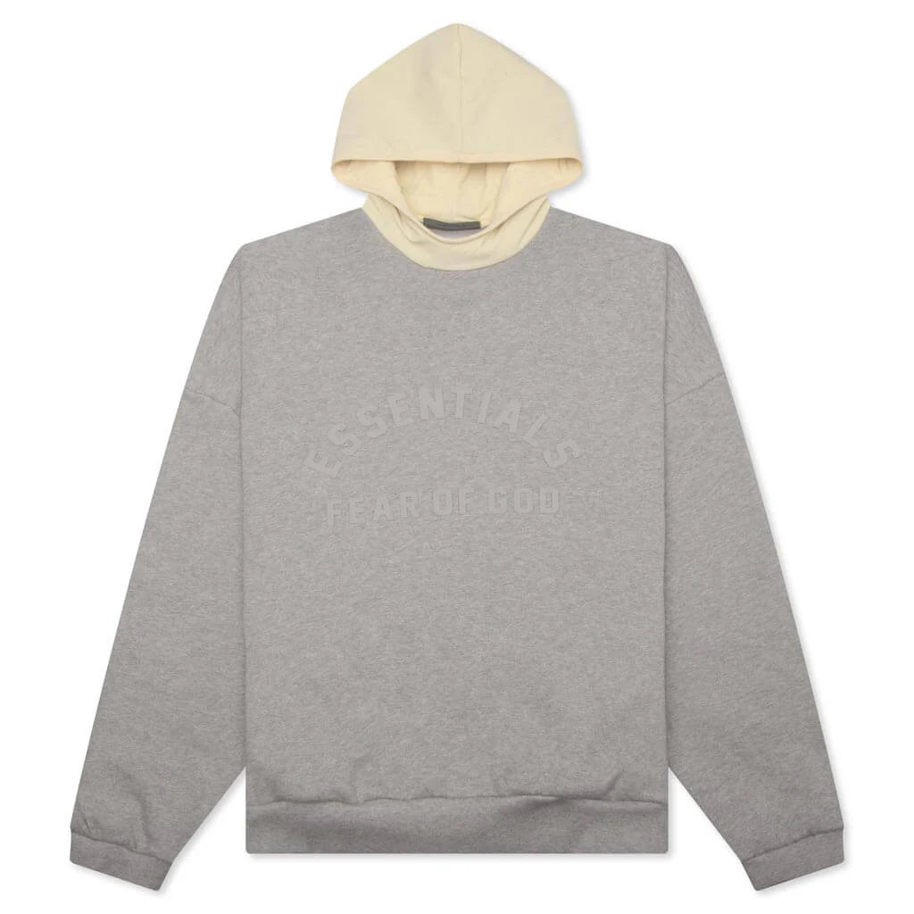 Nylon Fleece Hoodie Dark Heather Oatmeal Garden Yellow