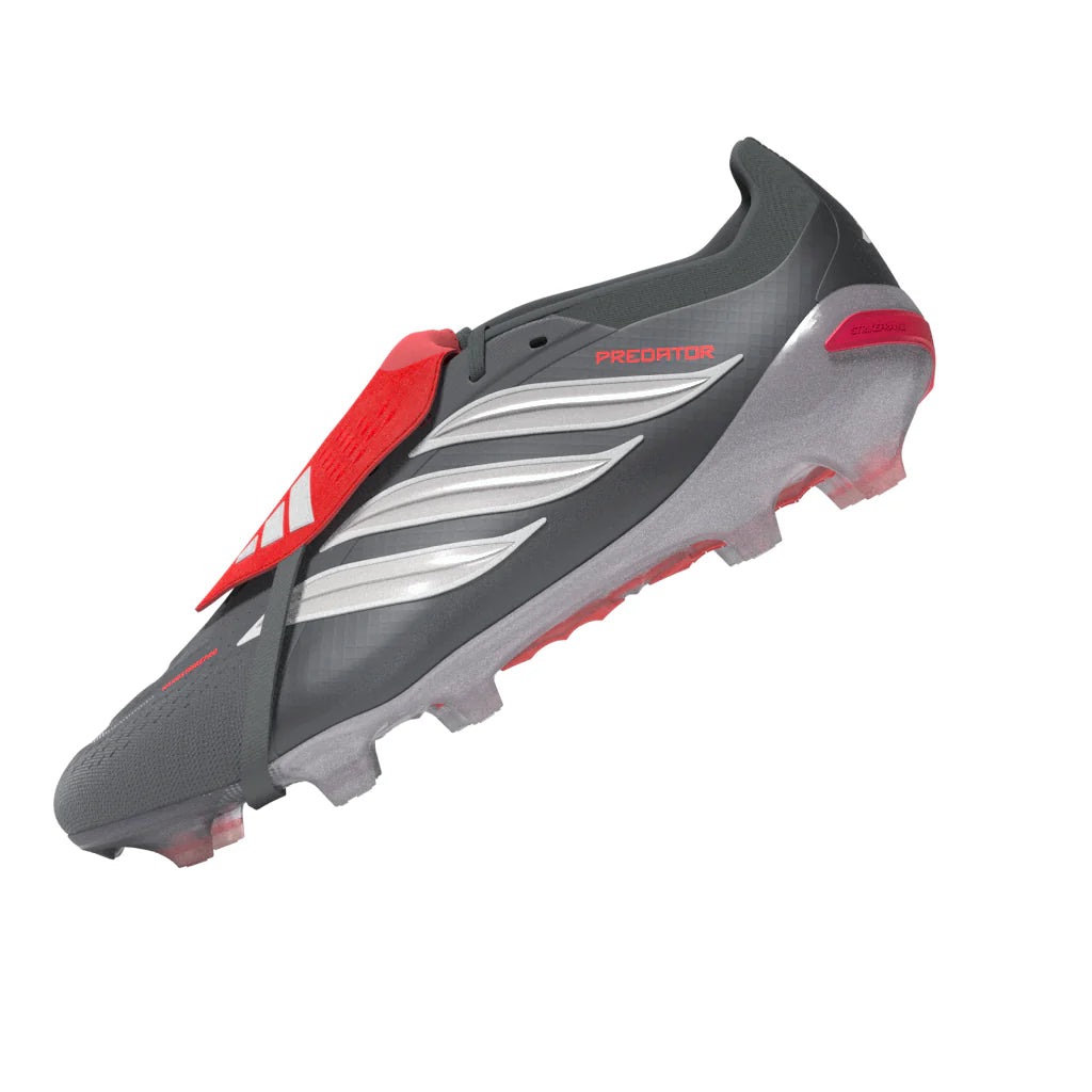 adidas Predator Pro Fold Over Tongue FG Mens Soccer Cleats Grey Red