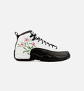 Air Jordan 12 Retro Floral Grade School Lifestyle Shoe Black White