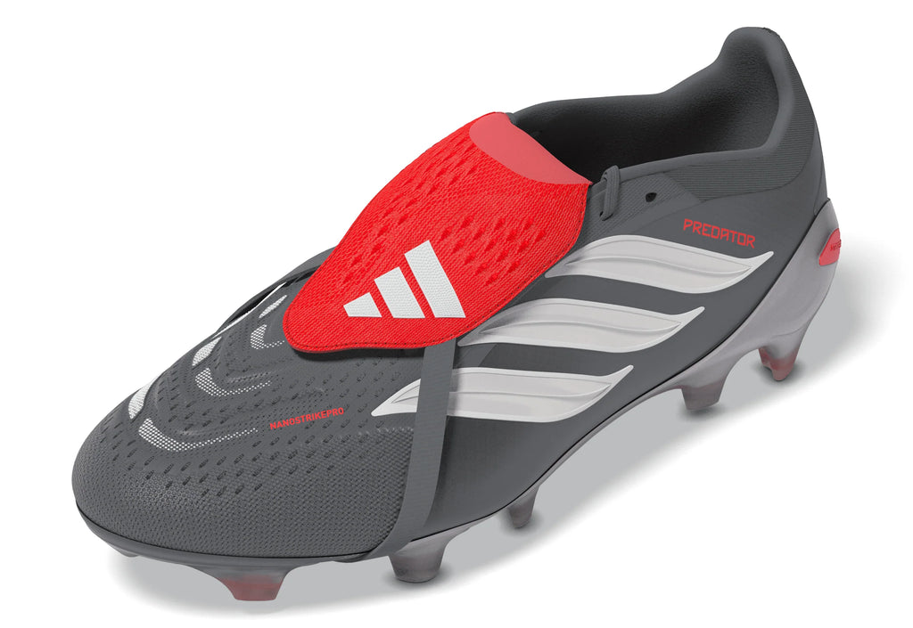 adidas Predator Pro Fold Over Tongue FG Mens Soccer Cleats Grey Red