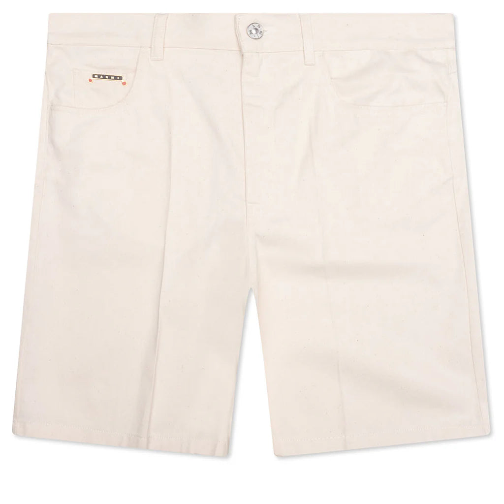 Cream Denim Shorts with Trunakaroo Plaque Bone