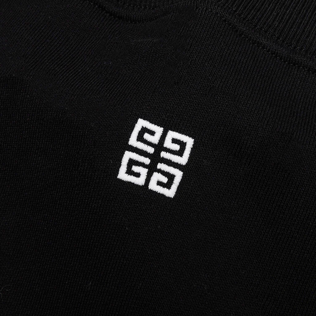 College Embroidered Slim Fit Sweatshirt Black