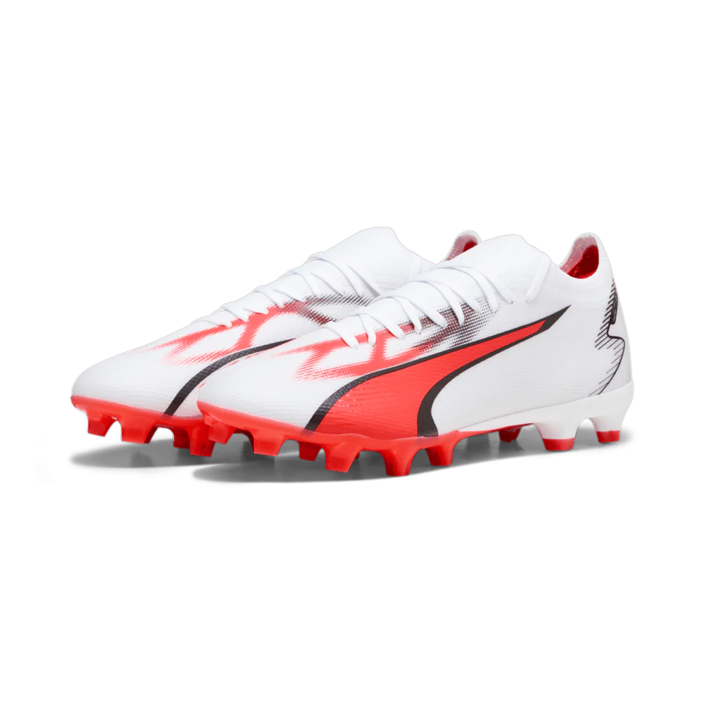 PUMA Ultra Match FG AG Firm Ground Cleats White Black Fire Orchid