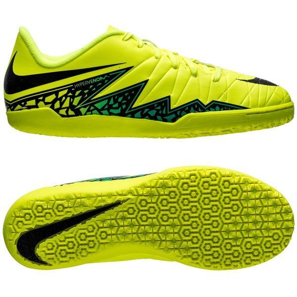 Nike JR HyperVenom Phelon II IC Indoor Shoes Volt Black Hyper Turquoise