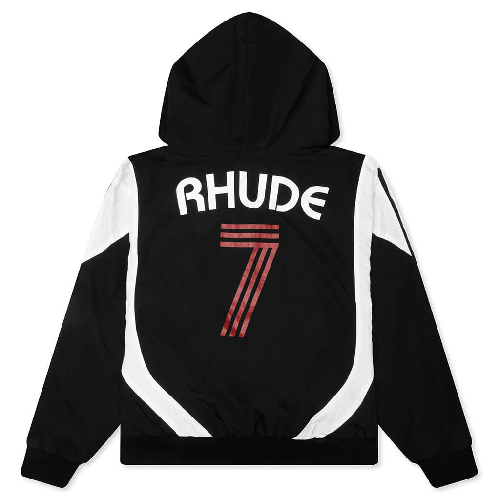 Lago Soccer Jersey Hoodie Black White Red