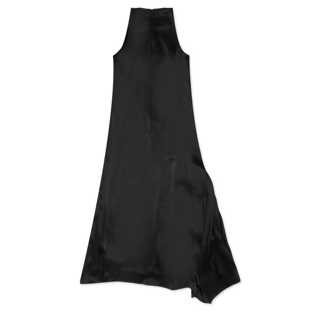 Womens Sleeveless Draped Dress Black