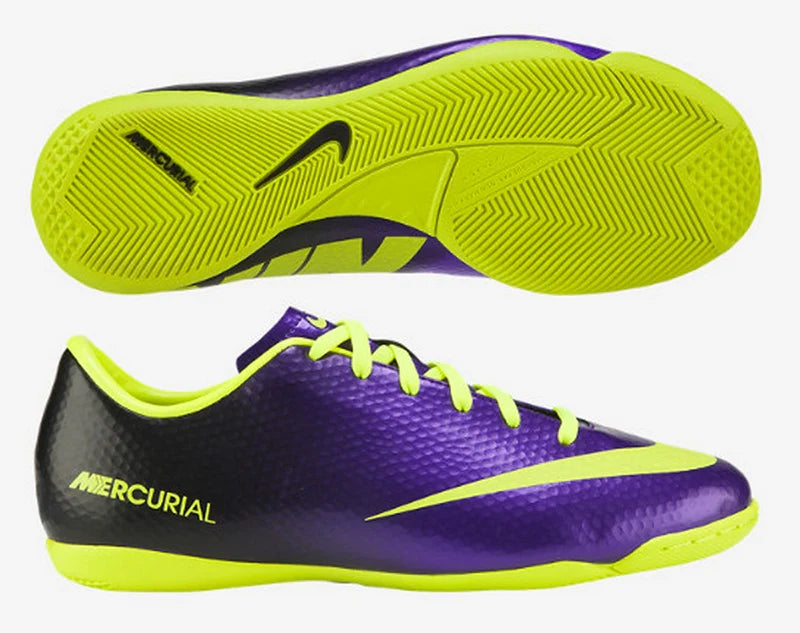 Nike Jr Mercurial Victory IV IC Youth Indoor Soccer Shoes Purple Black Volt