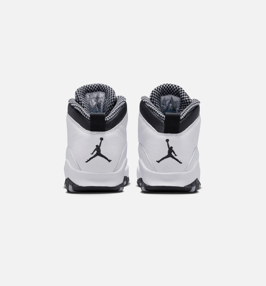 Air Jordan 10 Retro Light Steel Grey Grade School Lifestyle Shoe White Black Light Steel Grey