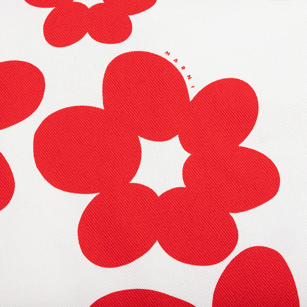 Red and White Dillies Print Jacket Crimson