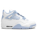 Womens Air Jordan 4 Retro Aluminum White Aluminum Blue Tint Oil Green
