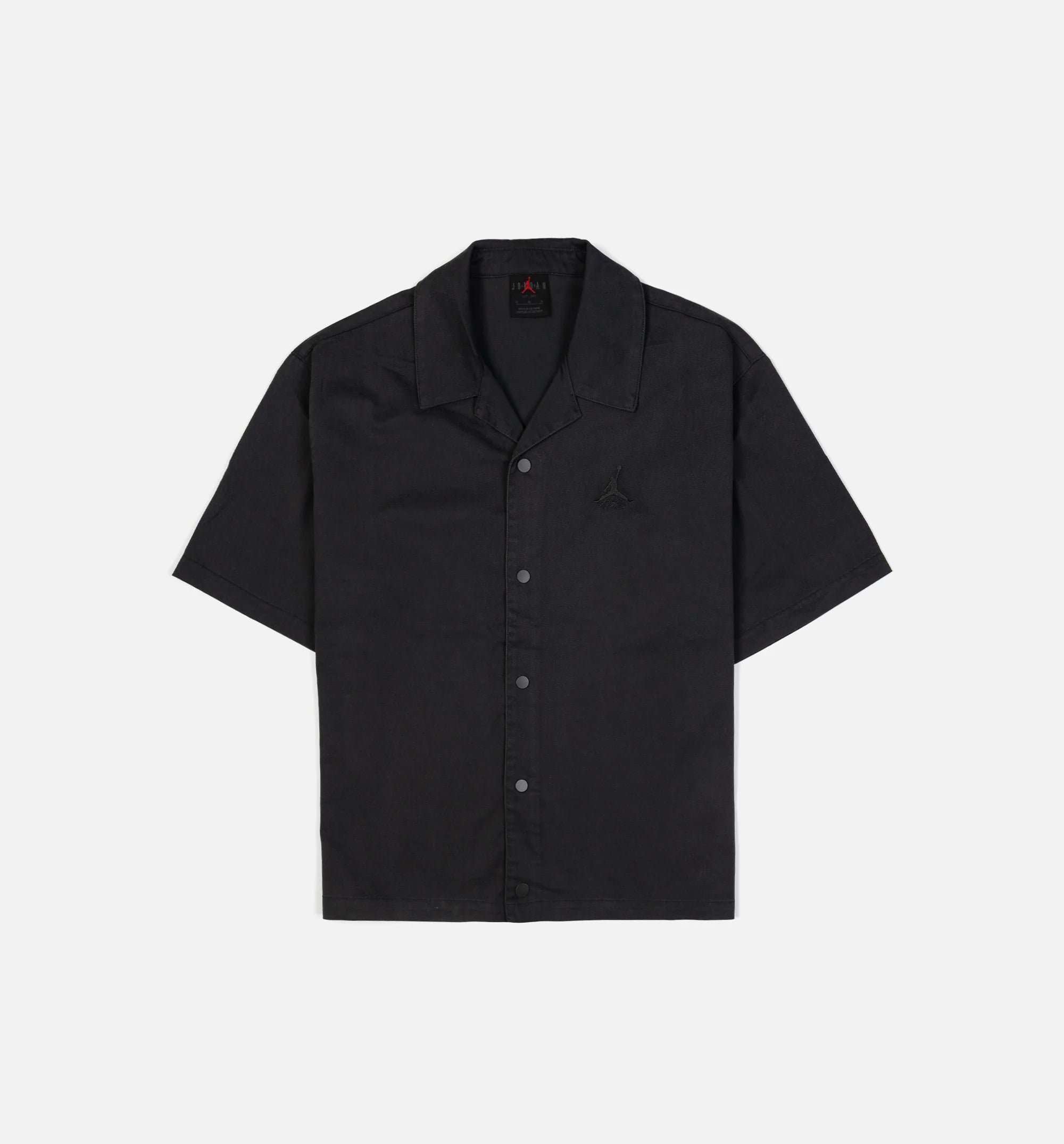 Essential Statement Button Up Mens Short Sleeve Black