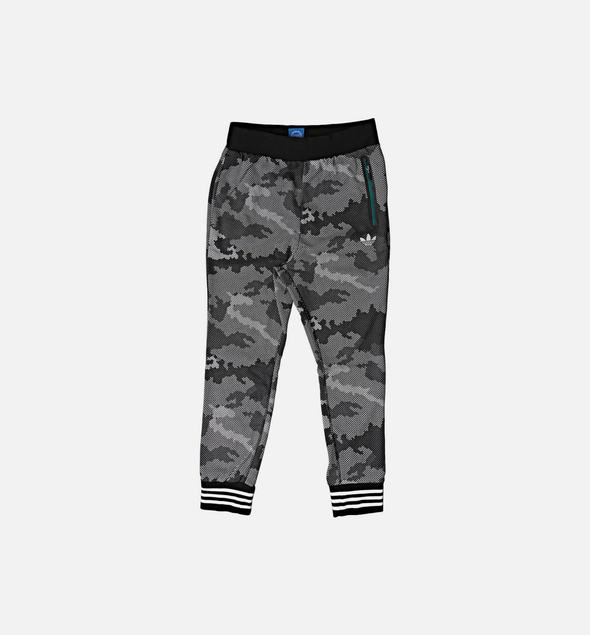 Low Crotch Print Tech Sweatpants Black White Camo