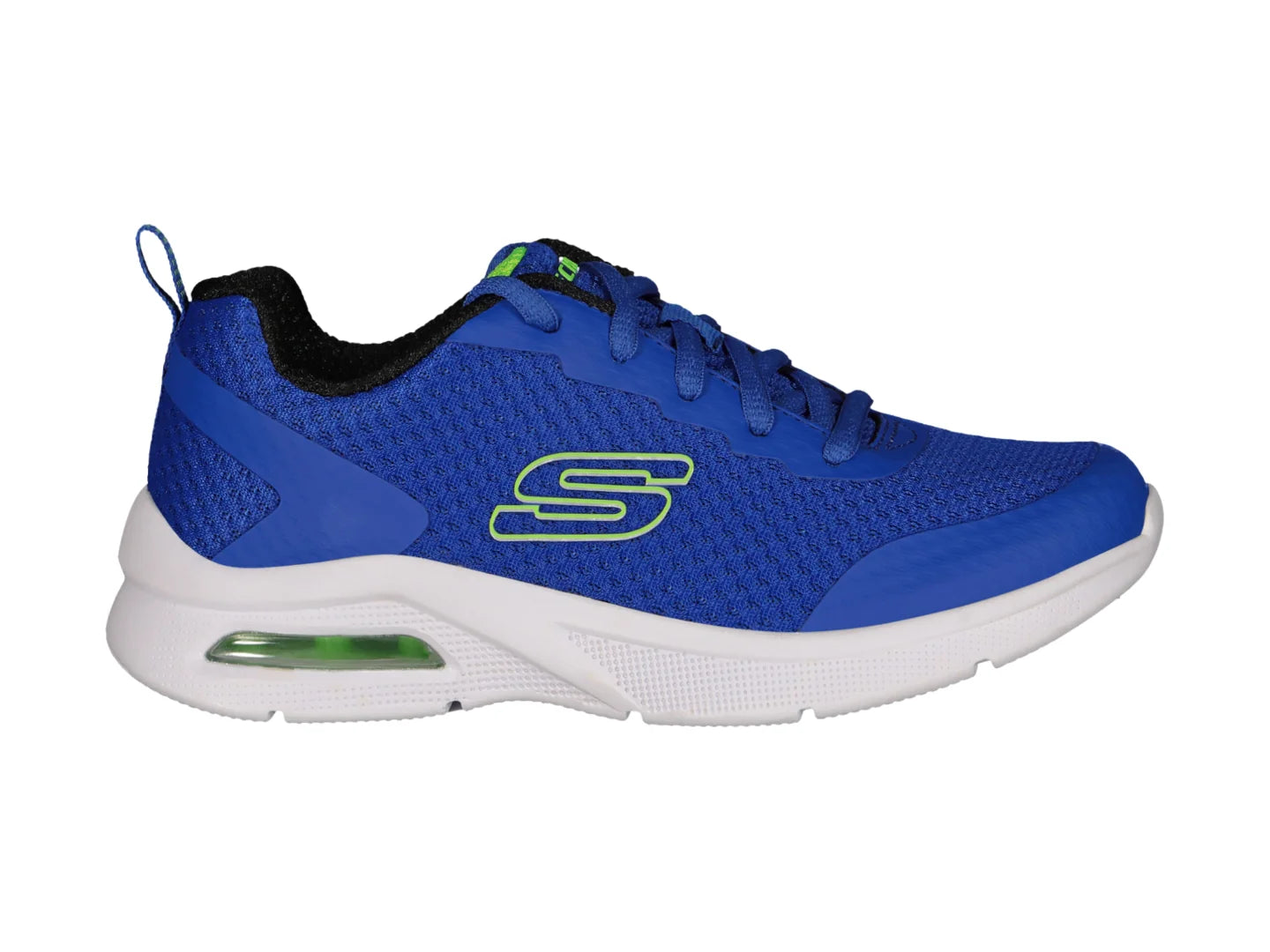 Tenis Skechers Microspec Max Azul y Lima para Niño