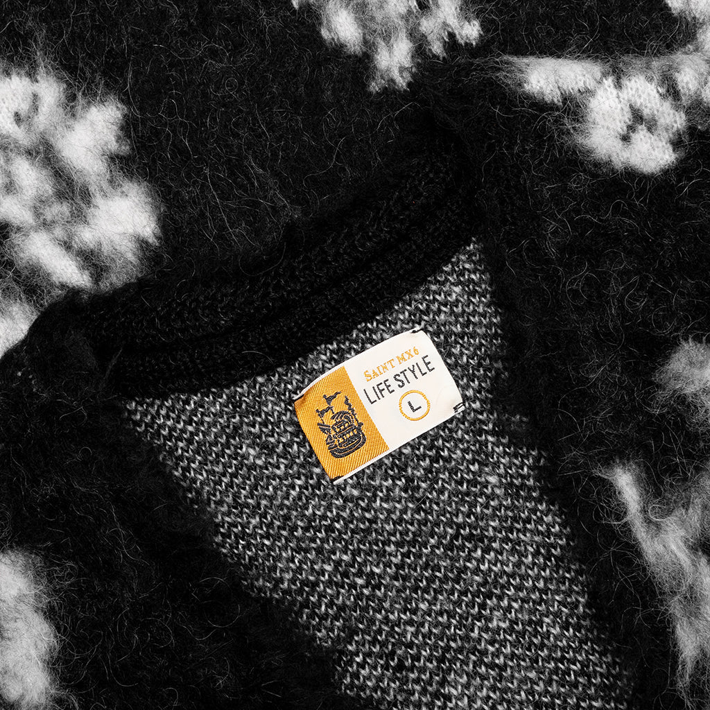 Saint Michael x Denim Tears Cotton Wreath Cardigan Black