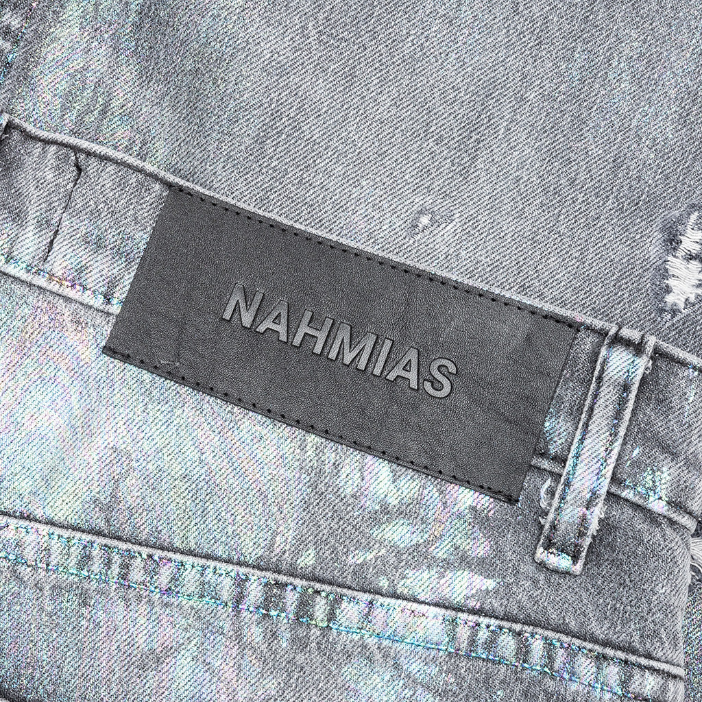 Oil Spill Baggy Jean Charcoal Wash