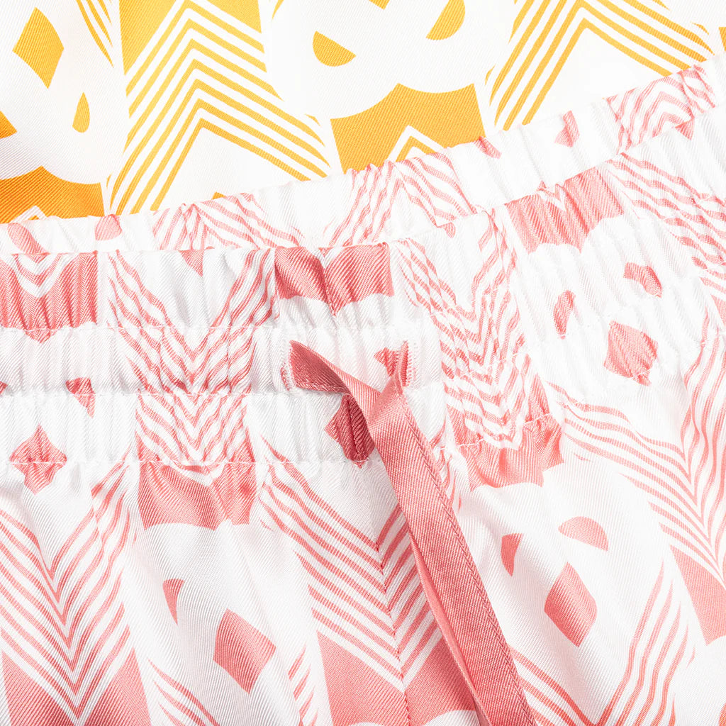 Unisex Silk Shorts With Drawstrings Heart Monogram Gradient