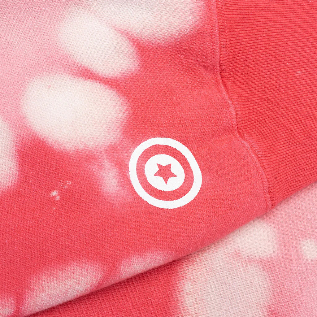 Hand Dye Shark Full Zip Hoodie Red