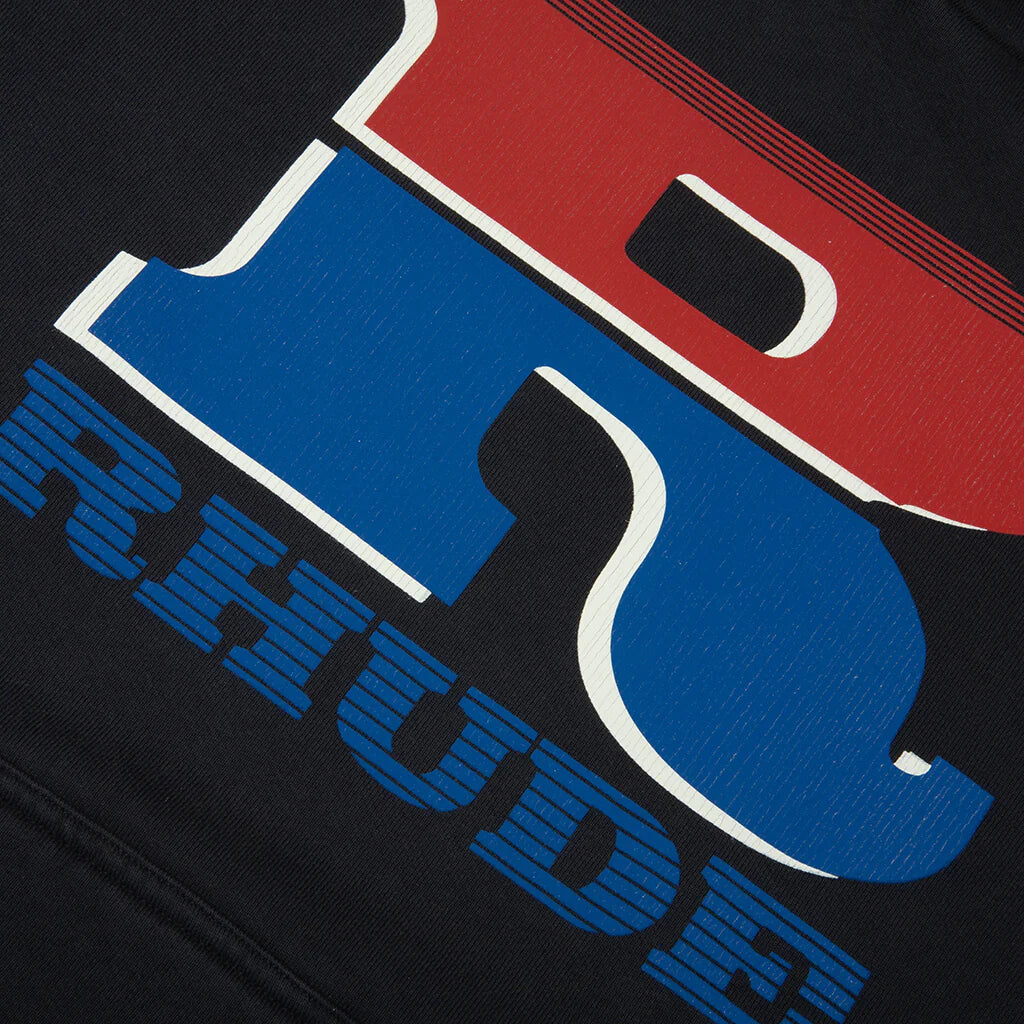 Split Petrol Logo Hoodie Vintage Black Red Blue