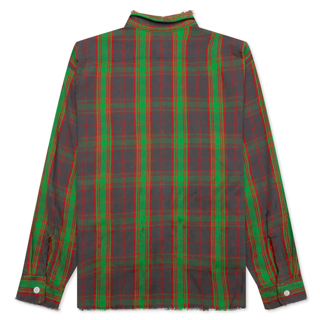 Check Varsity Jacket Green