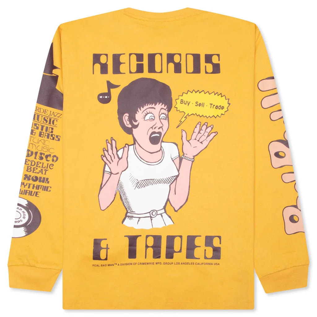 Records And Tapes L S Tee Mustard