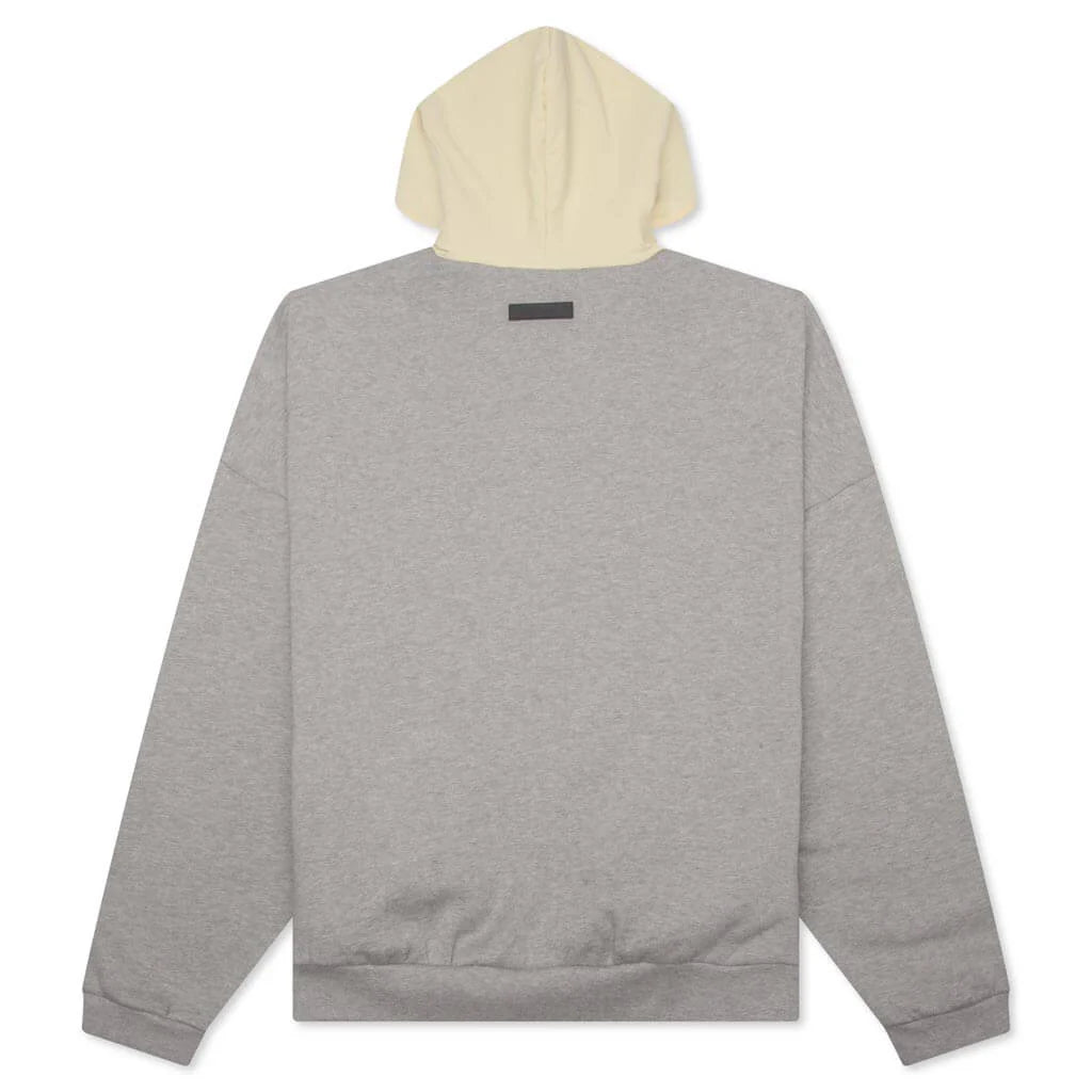 Nylon Fleece Hoodie Dark Heather Oatmeal Garden Yellow