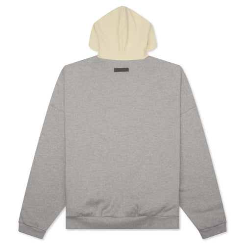 Nylon Fleece Hoodie Dark Heather Oatmeal Garden Yellow