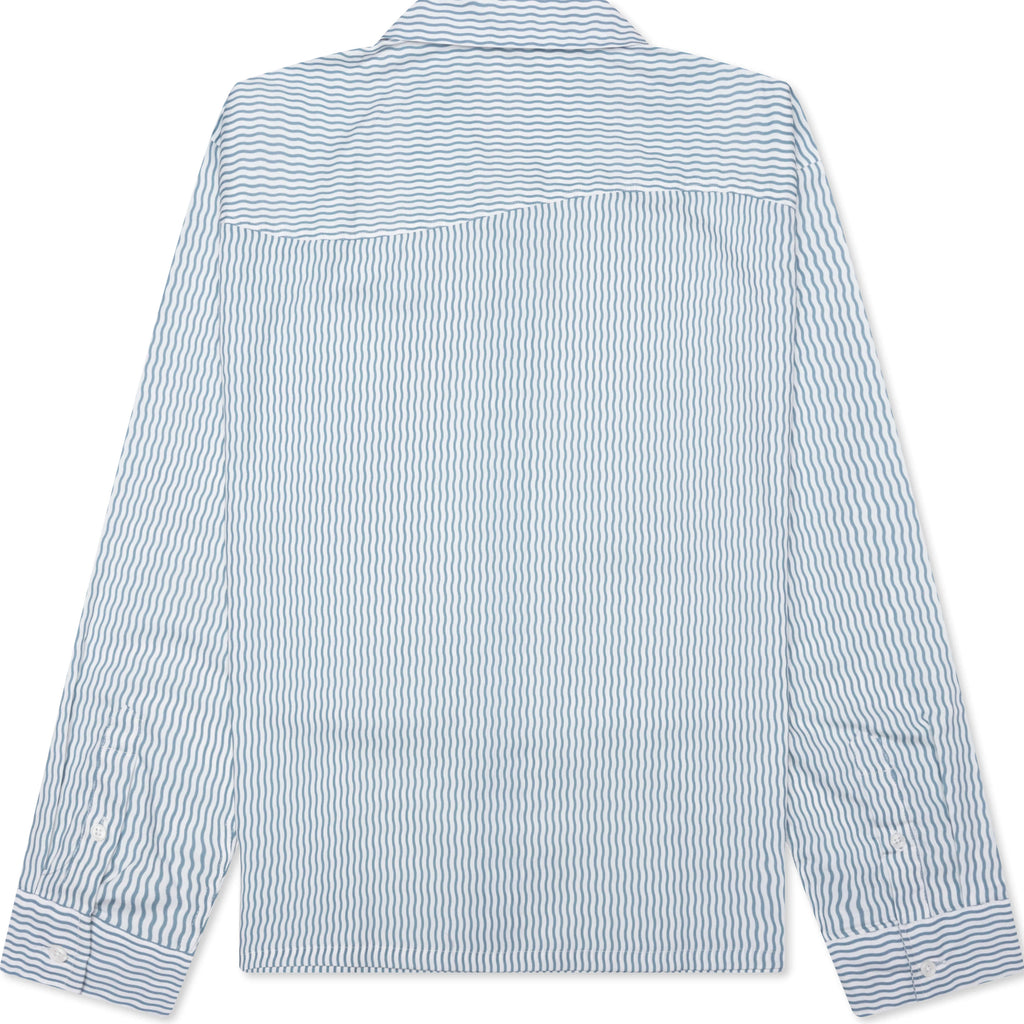 Wordmark Poplin Button Up Baby Blue