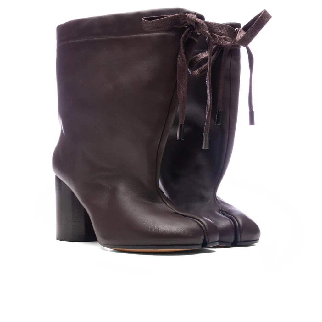 Brown Tabi Drawstring Ankle Boots Chic Brown Chic Brown
