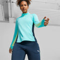PUMA Womens Individualblaze 1 4 Zip Training Top Electric Peppermint Dark Night