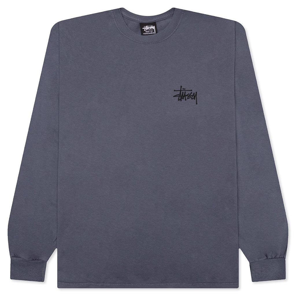 Basic Stussy Pigment Dyed L S Tee Indigo