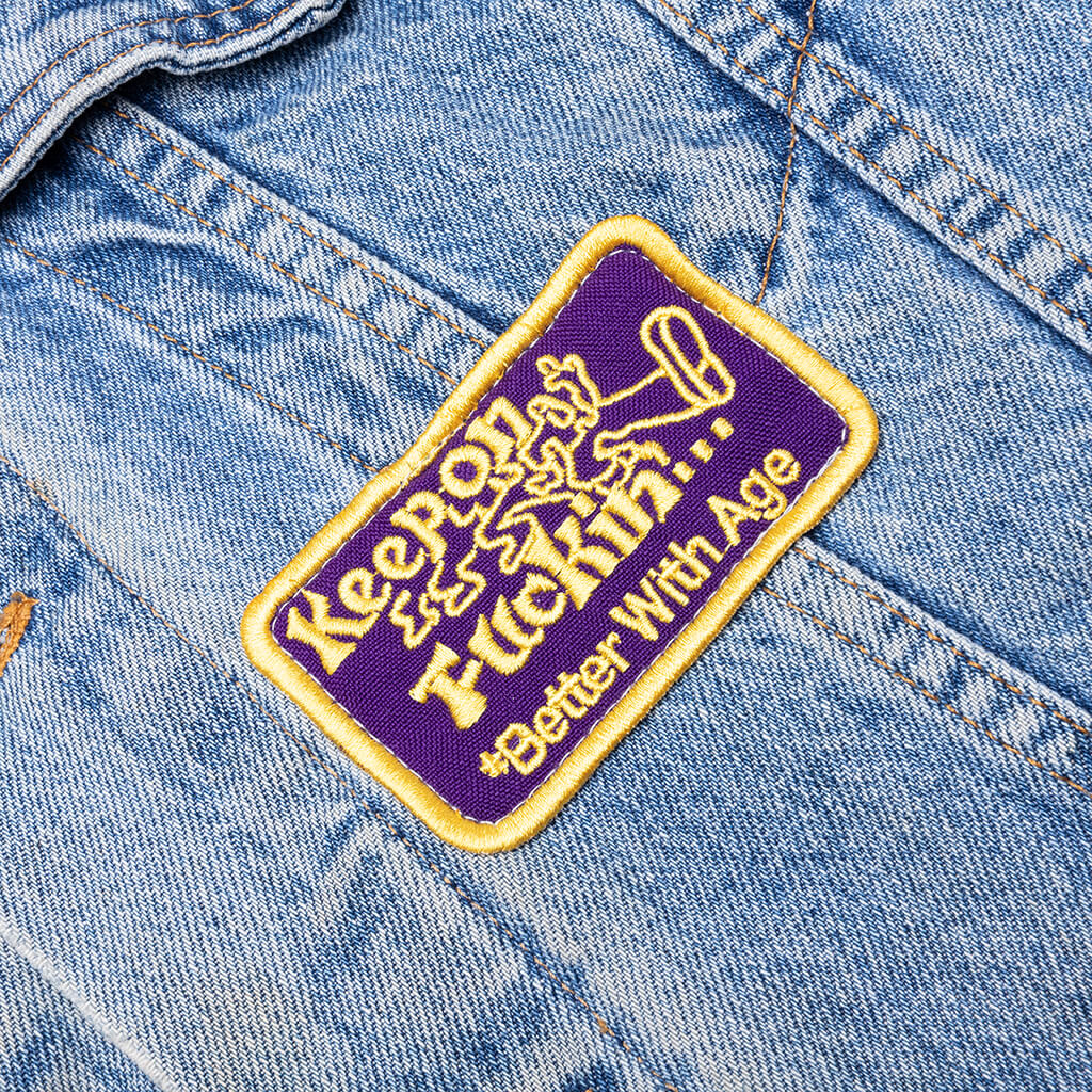 Charlatan Reversible Denim Baseball Jacket Indigo