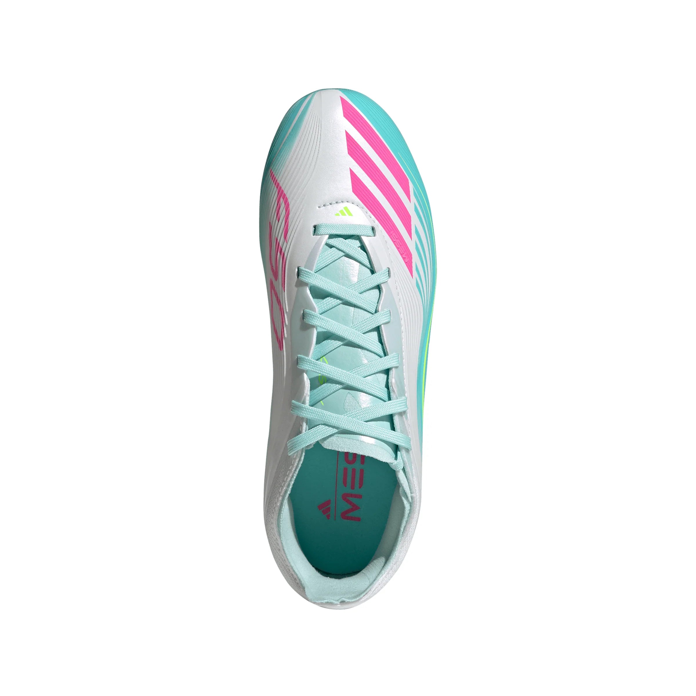 adidas F50 Messi Elite FG Firm Ground Youth Soccer Cleats White Pink Aqua