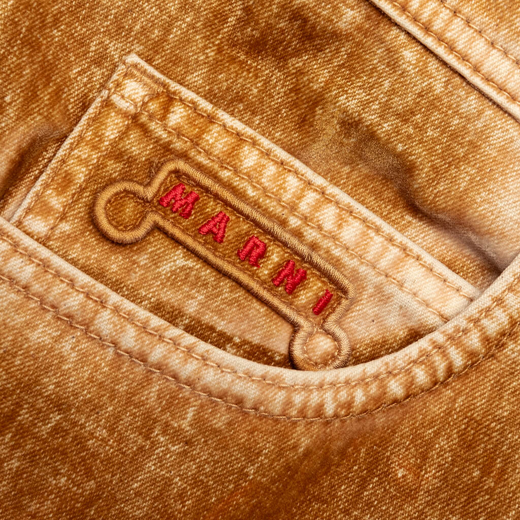 Garment Dyed Flock Denim Trousers Moccasin