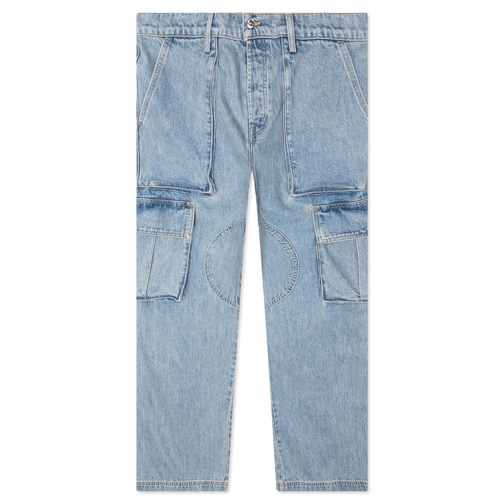 Denim Logo Cargo Pants Light Wash