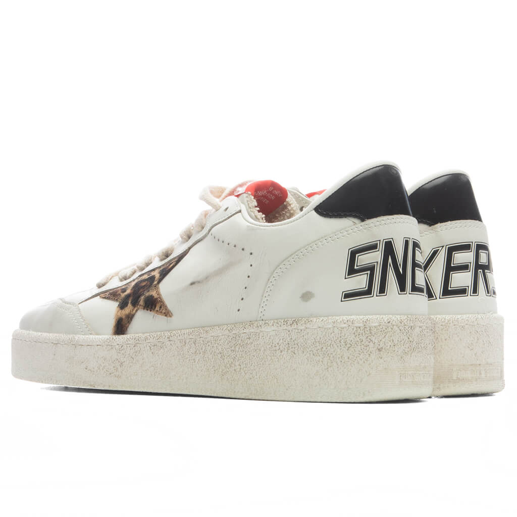 Womens Ball Star White Beige Leopard Black