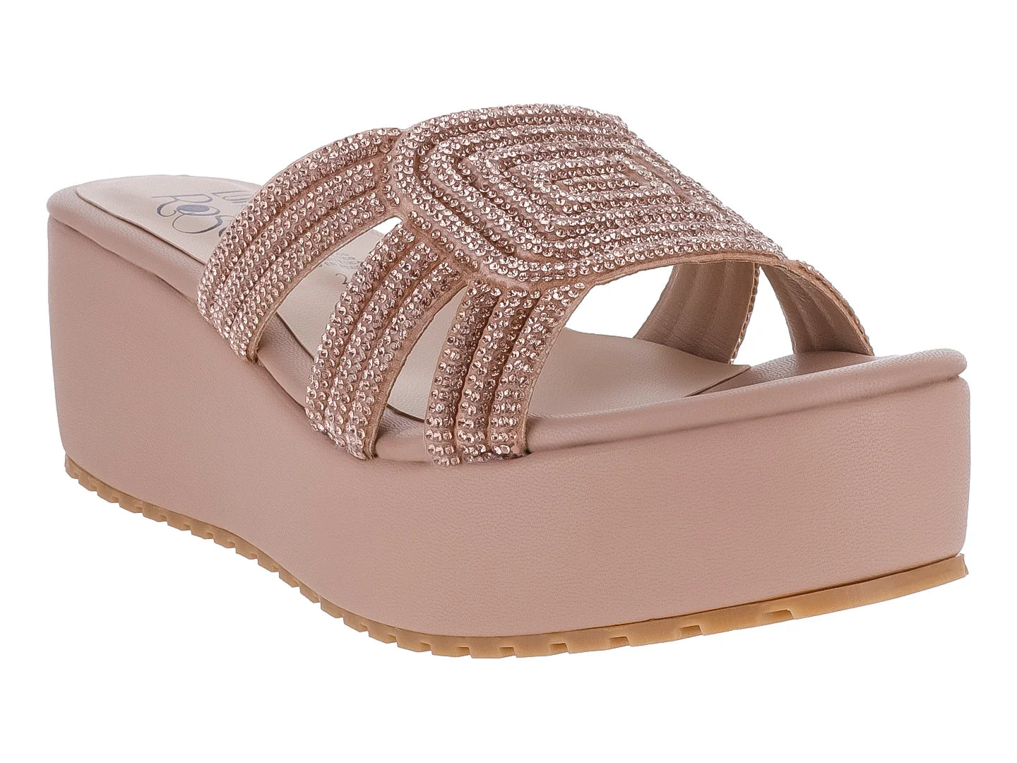 Sandalias de Plataforma Luna Rosa Oro Rosado para Mujer
